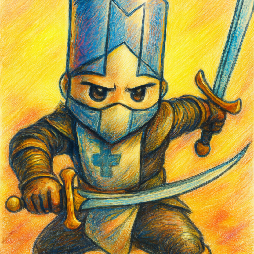 Castle Crasher Characters - Blue Knight wielding dual swords